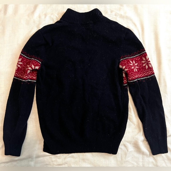Daniele Blasi Men’s Navy and Red Wool Quarter Zip Sweater Size L - Picture 4 of 8